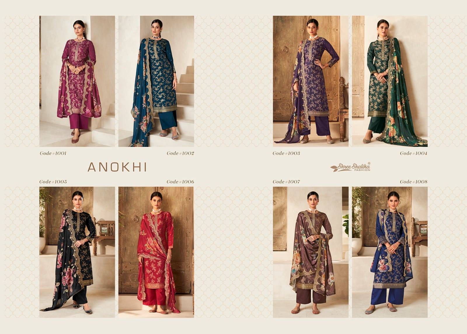 ANOKHI by shree shalika 1001 To 1008 Designer Festive Suits Collection Beautiful Stylish Fancy Colorful Party Wear & Occasional Wear EMBROIDERED Pure viscose Dresses At Wholesale Price